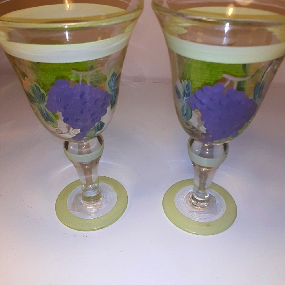 Pair of matching wine goblets